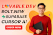 replit web app mvp v0 stipe saas integration supabase deploy bolt new lovable ai