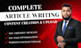 write SEO optimized articles and professionally upload content on your website