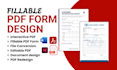 create, design fillable pdf form, editable interactive pdf form, file conversion