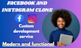 develop a professional facebook and instagram clone website