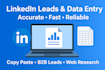 provide linkedin leads and accurate copy paste data entry