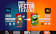 vectorize or redraw your logo and image fast and accurately
