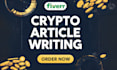 write SEO optimized crypto, blockchain, fintech, and web3 articles