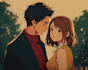 draw a couple illustration in anime style