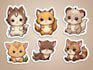 draw cute chibi animal, sticker, mascot