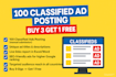 publish 100 classified ads posting