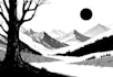 draw minimalist black and white illustrations
