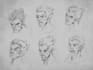 draw quick sketch portrait or stylized character face with expressions