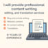 provide professional content writing, editing, and translation services