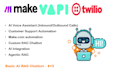build ai rag chatbots, voice agents with twilio vapi langchain n8n makecom