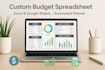 create excel budget spreadsheet, budget planner, finance tracker on google sheet