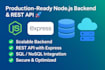 do scalable production ready nodejs backend and rest API with express sql nosql