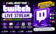 promote your twitch live stream to increase real live viewers and active chat