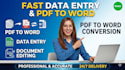 do professional data entry, word formatting and document editing