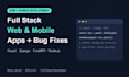 develop full stack web application with django, react js and fix bugs
