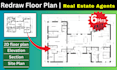 redraw floor plan for real estate agents and realtors