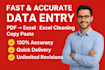 do data entry, copy paste, data scraping, email leads, pdf to excel data entry