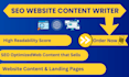 write SEO optimised website content and landing pages