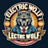 make a create an electric wolf mascot logo with  t shirt design