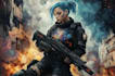 design stunning sci fi, cyberpunk, portrait art