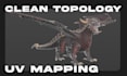 do clean retopology and uv mapping for your 3d models