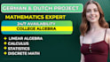 help in maths, calculus, algebra, statistics, maths test and excel analysis