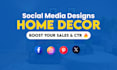 design home decor social media posts and instagram graphics