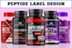 peptide label design, peptide sarms, vial, spray, cosmetic, product label design