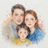 create a watercolor family portrait