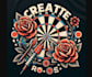 create retro t shirt rose darts logo