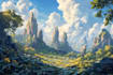 do fantasy background and landscape