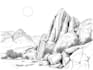 do a highly detailed graphic line art and sketch