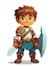 draw a 2d character design, 2d game character, concept