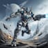 custom futuristic mecha robot character illustration art
