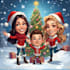 desing a stunning christmas cartoon caricatures