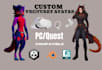 create custom vrchat avatar furry anime fursona unity PC and quest 3d model