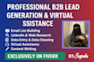 do data entry, data scrapping, b2b lead generation, web research, linkedin lead