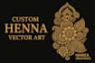 design custom henna vector art and mandala patterns design