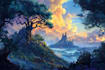 digitally paint fantasy landscape