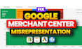 fix google merchant center suspension and misrepresentation