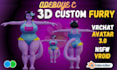 3d vrchat avatar, furry avatar commission nsfw avatar vrc avatar and rigging