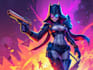 design cyberpunk and fantasy character splash art