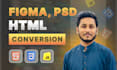 convert figma to HTML, PSD to HTML, and create HTML website