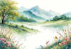 illustrate watercolor environment background art