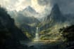 make a  fantasy background, landscape art