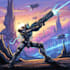 custom futuristic mecha robot character illustration art