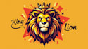 make eye catching king lion head mascot logo design