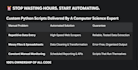 write custom python automation scripts and web scrapers to save you time