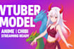 draw and rig live 2d vtuber model 2d vtuber model live2d model 2d vtuber rigging