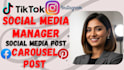 be your social media manager design carousel post social media post